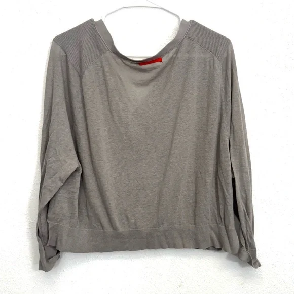 Anthropologie Moth Linen Blend Gray Button Front Cardigan Size Large - Picture 8 of 8